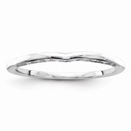 14k White Gold Plain Wedding Band