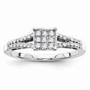 14k White Gold Diamond Engagement Ring