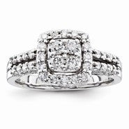 14k White Gold Diamond Engagement Ring