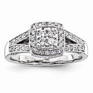 14k White Gold Diamond Engagement Ring