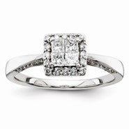 14k White Gold Engagement Diamond Ring