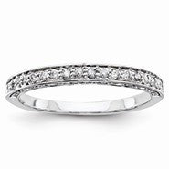 14k White Gold Diamond Band Ring