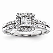 14k White Gold Diamond Engagement Ring