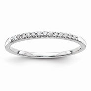 14k White Gold Diamond Band Ring