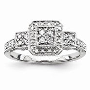 14k White Gold Diamond Ring