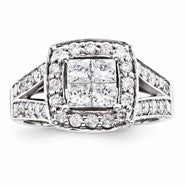 14k White Gold Diamond Engagement Ring