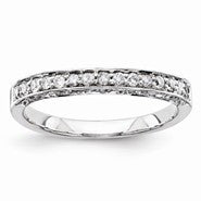 14k White Gold Diamond Band Ring