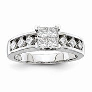 14k White Gold Diamond Engagement Ring