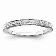 14k White Gold Diamond Wedding Band