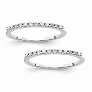 14k White Gold Set of 2 Diamond Wedding Band