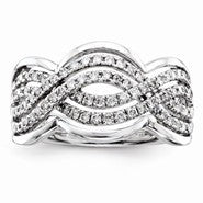 14k White Gold Diamond Fashion Ring