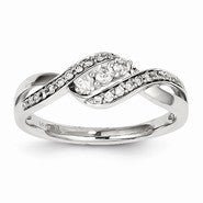 14k White Gold Diamond Fashion Ring