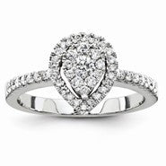 14k White Gold Diamond Fashion Ring