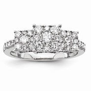 14k White Gold Diamond Three Stone Ring