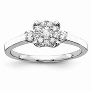 14k White Gold Diamond Engagement Ring