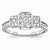 14k White Gold Diamond Three Stone Ring