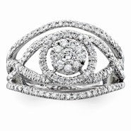 14k White Gold Diamond Fashion Ring