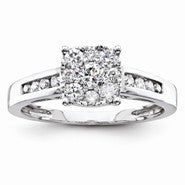 14k White Gold Diamond Engagement Ring