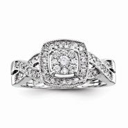 14k White Gold Diamond Engagement Ring