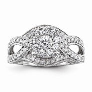 14k White Gold Diamond Engagement Ring