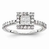 14k White Gold Diamond Engagement Ring