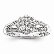 14k White Gold Diamond Engagement Ring