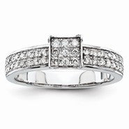 14k White Gold Diamond Engagement Ring