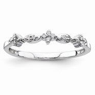 14k White Gold Diamond Wedding Band