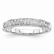 14k White Gold Diamond Wedding Band