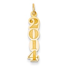 14k Gold Vertical 2014 Charm hide-image