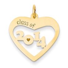 14k Gold Class of 2014 Heart Cut Out Charm hide-image