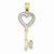 14k Gold & Rhodium Heart Key pendant, Delightful Pendants for Necklace