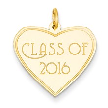 14k Gold Class of 2016 Heart Charm hide-image