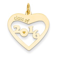 14k Gold Class of 2016 Heart Cut Out Charm hide-image