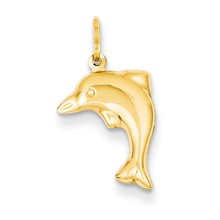 14k Gold Hollow Dolphin Charm hide-image