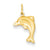 14k Gold Hollow Dolphin Charm hide-image