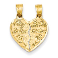 14k Gold 2 piece Break-apart Big Sister & Little Sister Charm hide-image