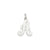 Die Struck Initial A Charm in 14k White Gold