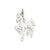 Solid Polished Horse Charm in 14k White Gold