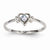 14k White Gold Genuine March Birthstone Heart Ring