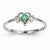 14k White Gold Genuine May Birthstone Heart Ring