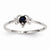 14k White Gold Genuine September Birthstone Heart Ring