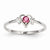 14k White Gold Genuine October Birthstone Heart Ring