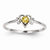 14k White Gold Genuine November Birthstone Heart Ring