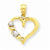 14k Gold & Rhodium Heart Pendant, Pendants for Necklace