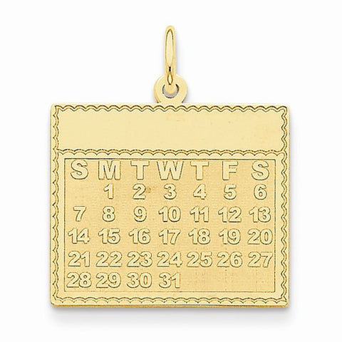 14k Gold Monday the First Day Calendar Pendant, Pendants for Necklace