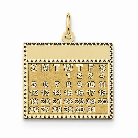 14k Gold Wednesday the First Day Calendar Pendant, Pendants for Necklace