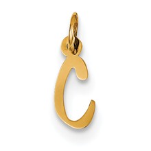 14k Gold Small Slanted Block Initial C Charm hide-image