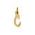 Small Slanted Block Initial C Charm in 14k Gold