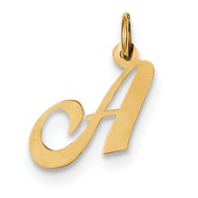 14k Gold Small Fancy Script Initial A Charm hide-image